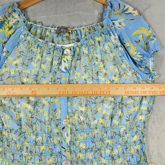 Figueroa & Flower Tiered Maxi Dress Womens XL Smocked Cottagecore Boho Prairie - Picture 13 of 15